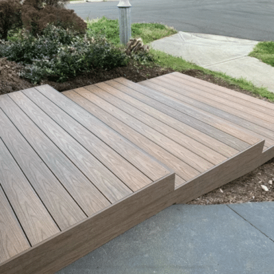 Modern deck entry steps Quakers Hill